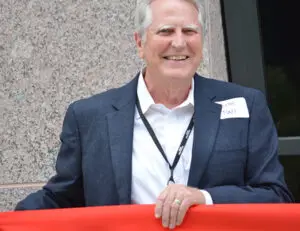 John Raff at the Central Utility Plant ribbon-cutting ceremony.