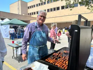 John Raff cooking TFC Employee Appreciation Lunch