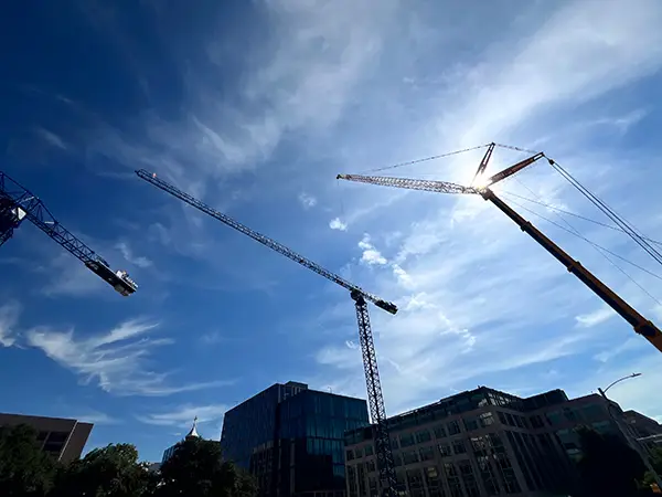 Crane 3 installation with sky and clouds