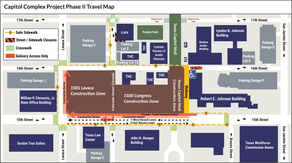 Capitol Complex Project Phase II Travel Map_8.29.2024
