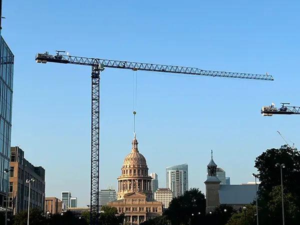 Crane 3 Installation with Texas State Capitol in the background
