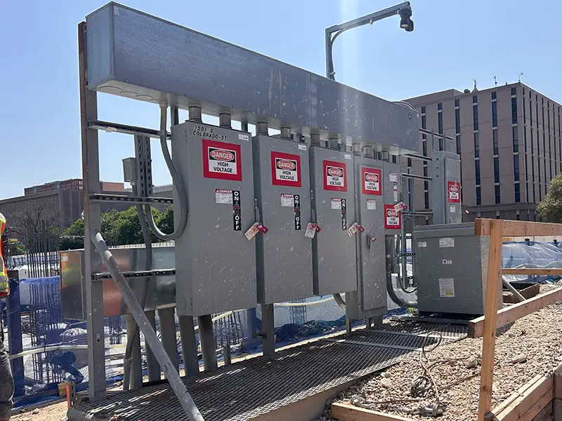 Temporary skid with power panels, 2025