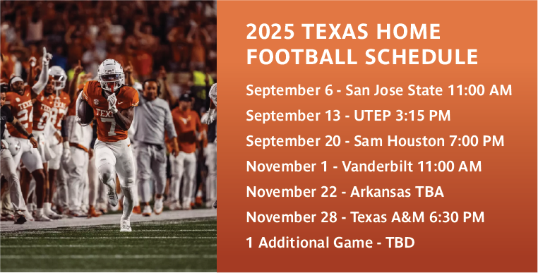 2025 Texas Home Football Schedule