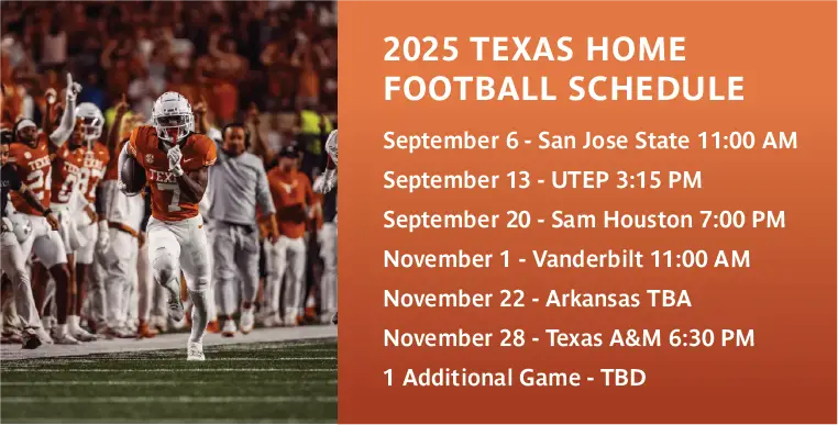 2025 Texas Home Football Schedule