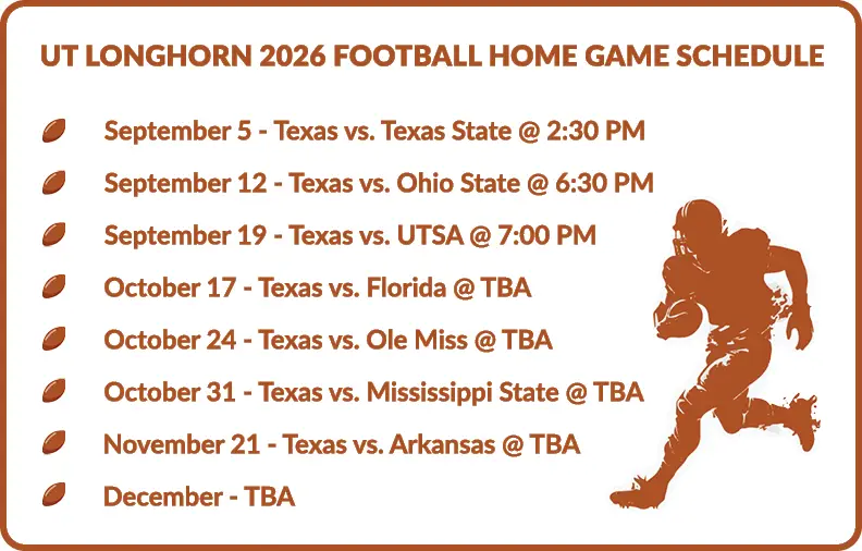 2026 UT Football Schedule