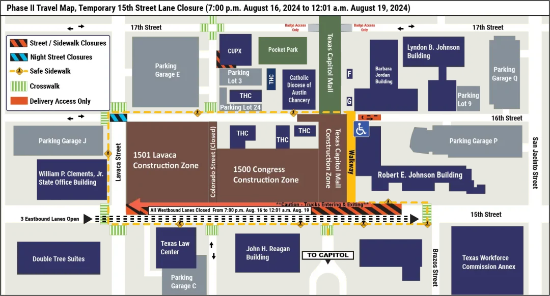 Temporary 15th Street Lane Closure August 16, 2024